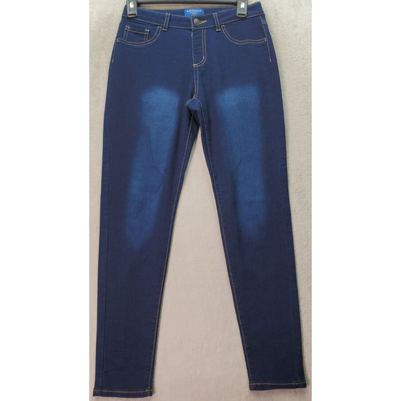 AriZona Jegging Jeans Girls Size 14 Dark‎ Blue Denim Skinny Leg Adjustable Waist - Picture 1 of 9